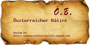 Öszterreicher Bálint névjegykártya